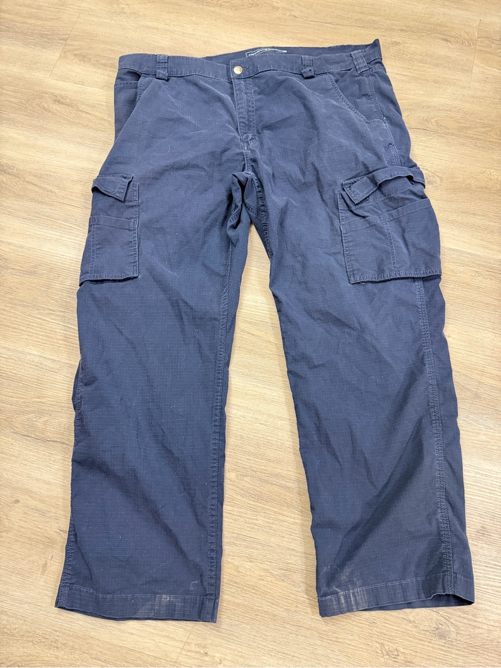 Carhartt Mens 42x30 Relaxed Fit Navy Ripstop Cargo Work Pants 0113
